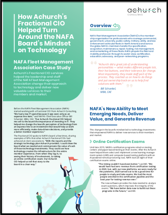 Case Study Fractional CIO Achurch Consulting