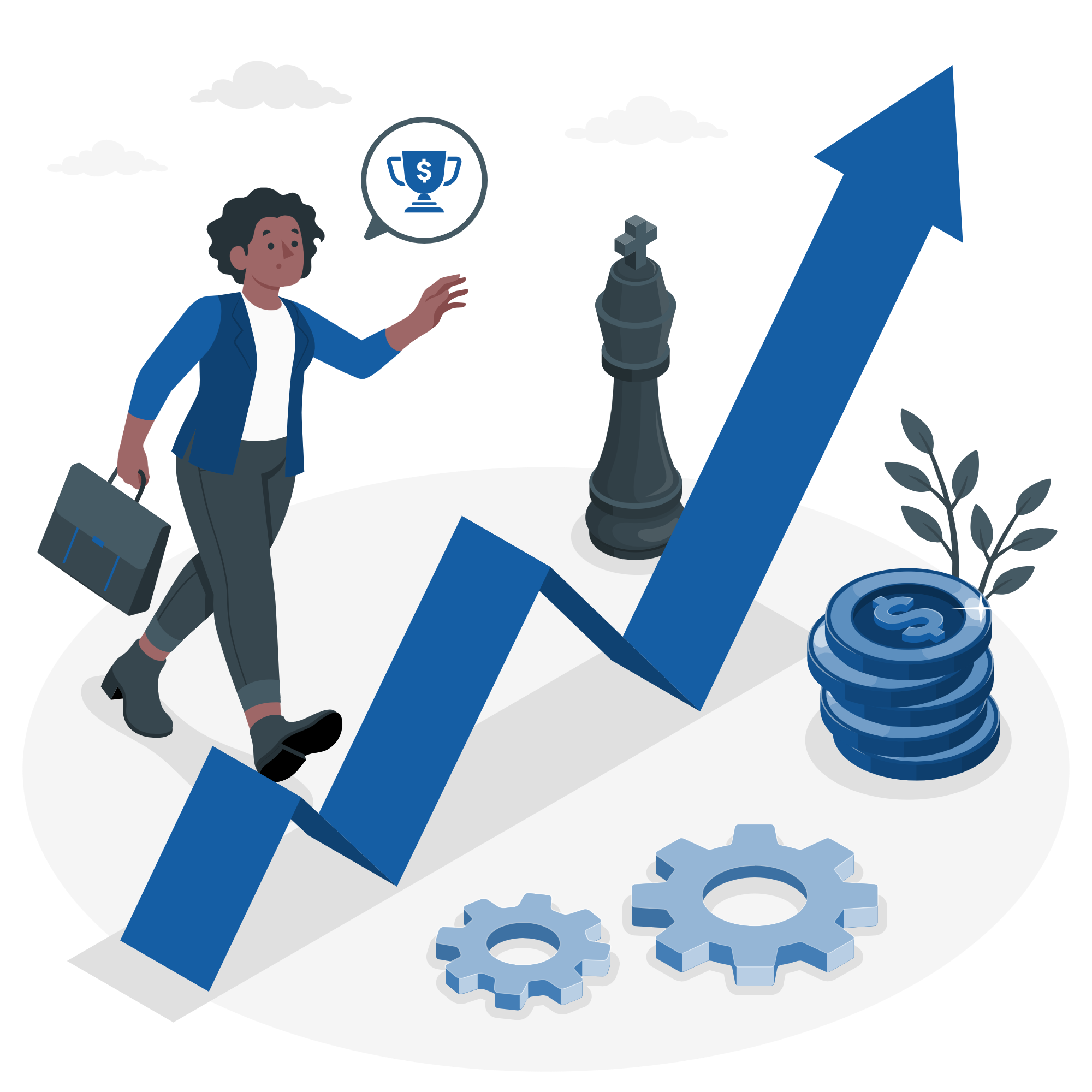 Image of person walking towards a challenge.